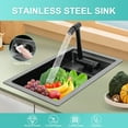 thumbnail image 5 of Btidfty Kitchen Sink 16.9x9.8x8.7 Inch 304 Stainless Steel Bar Sinks with Faucet Single Bowl Undermount Sinks for Home And Apartment Outdoor Camper, 5 of 9