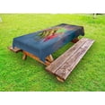 thumbnail image 1 of Psychedelic Outdoor Tablecloth, Brain Storm Fantasy Visual Modern Mental Ethereal Energy Artful Fiction, Decorative Washable Fabric Picnic Tablecloth, 58 X 120 Inches, Blue Pistachio, by Ambesonne, 1 of 2