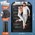 thumbnail image 6 of Double Sleeping Bag for Adults Mens with Pillow, XL Queen Size Two Person Sleeping Bag for All Season Camping Hiking, 6 of 6