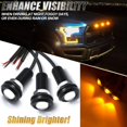 thumbnail image 3 of Xotic Tech 3 luces LED de marcador de parrilla delantera con conjunto de lente de proyector compatible con coches, camionetas, SUV, remolques, 3000 K, ámbar, 3 of 5