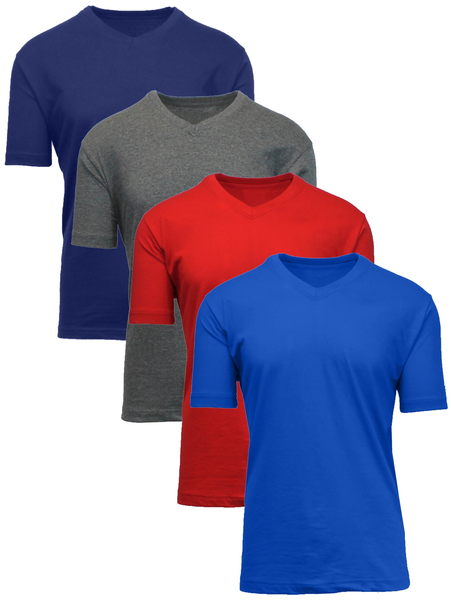 4-Pack Men's Short Sleeve V-Neck Modern Fit Classic Tees (S-3XL ...