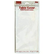Plastic Solid White Table Cover, 54" x 108"