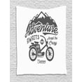 thumbnail image 1 of Adventure Awaits Tapestry, Wild and Free Theme with Greyscale Mountains and Motorcycle Wanderlust, Wall Hanging for Bedroom Living Room Dorm Decor, 40W X 60L Inches, Grey White, by Ambesonne, 1 of 2