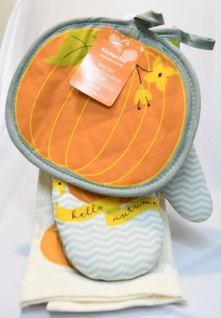 Towel,Oven Mitt /& Pot Holder Set CINNAMON 100/% Cotton