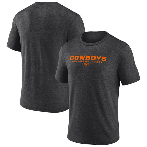 Men's Charcoal Oklahoma State Cowboys Battle Scars Tri-Blend T-Shirt