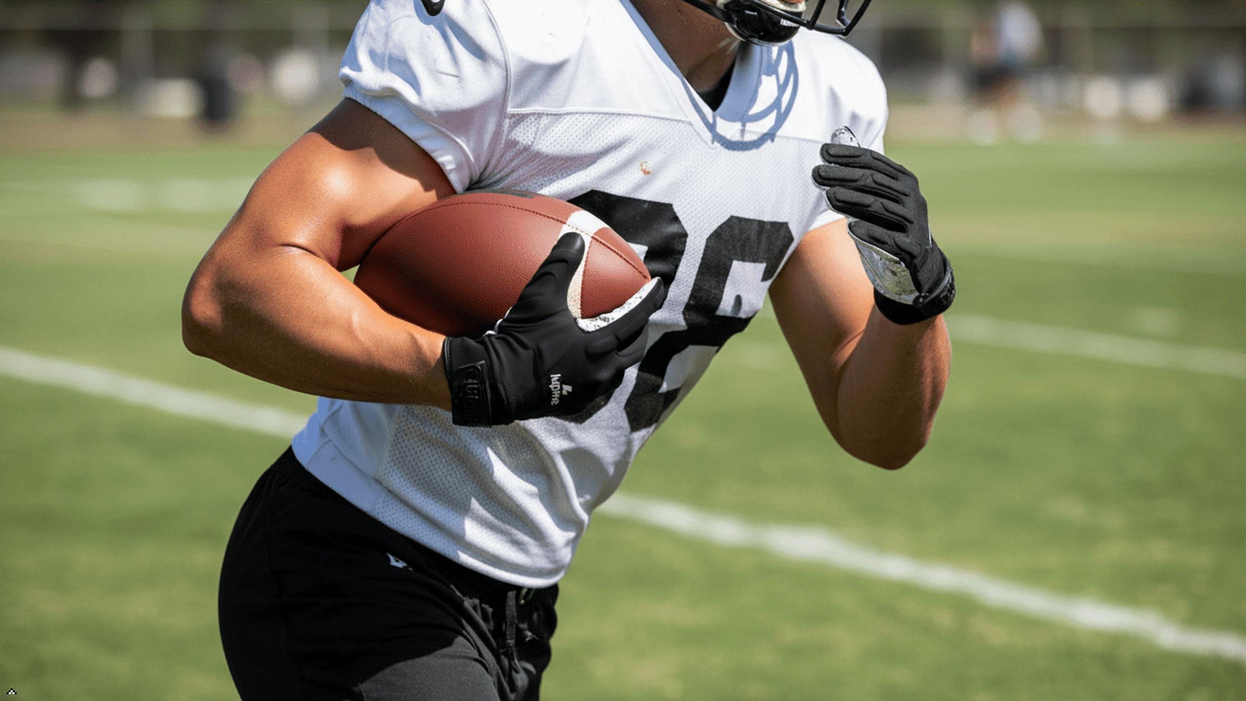 Lupine Rage R2 Youth Football Gloves – Padded Receiver & Lineman, Ultra Sticky Grip, Machine Washable, Boys & Girls, White Youth M-L