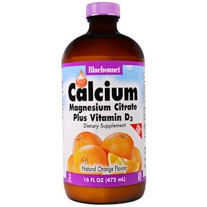 Bluebonnet Nutrition, Liquid Calcium Magnesium Citrate Plus Vitamin D3, Natural Orange Flavor, 16 fl oz (472 ml) (Pack of