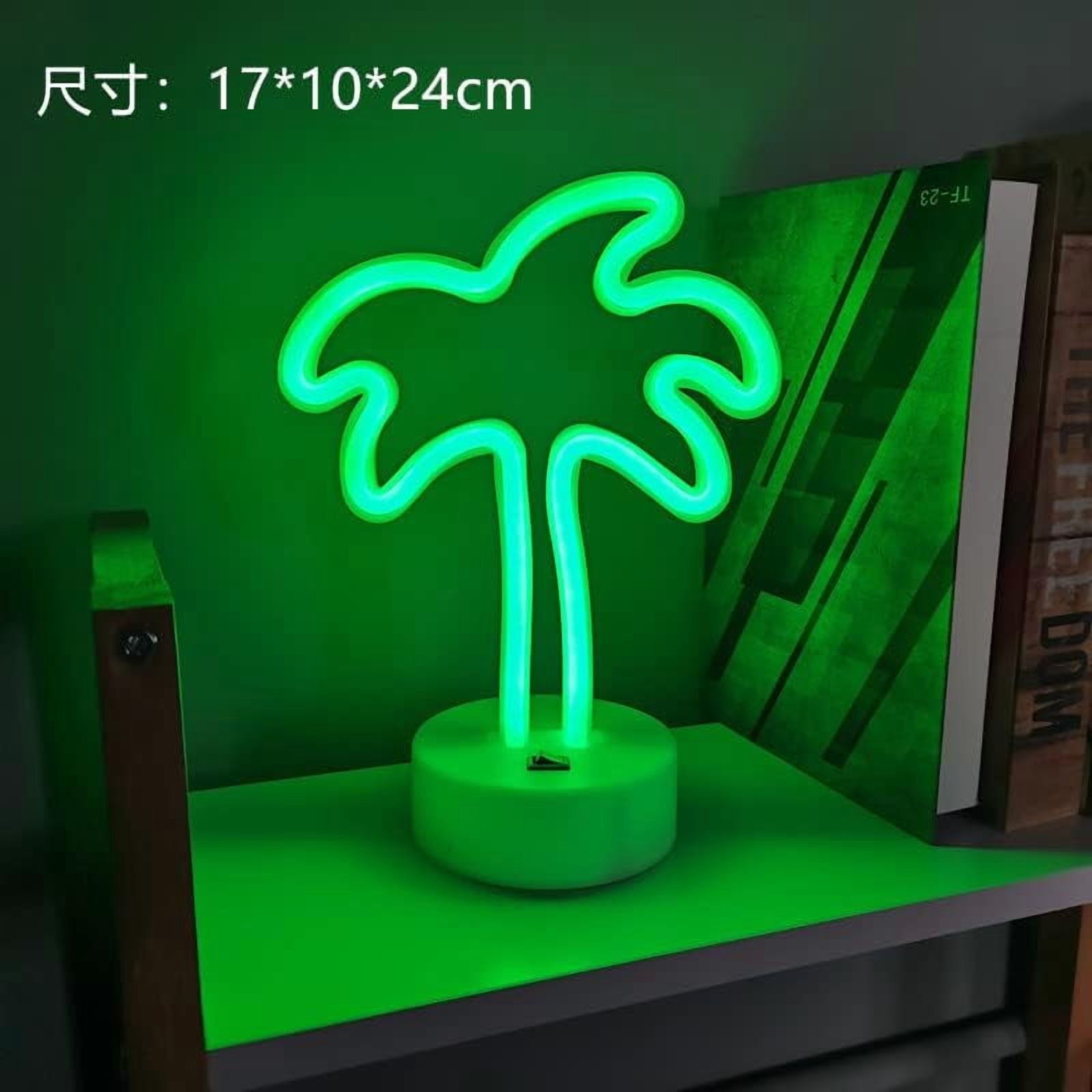 HuiyiNeon Light Base, Cactus Lights Neon Signs - Cactus Neon Light for Bedroom,Tabletop Decor - Battery/USB Powered Green LED Cactus Light