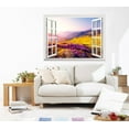 thumbnail image 2 of Removable Wall Sticker/Wall Mural -Beautiful Moutain Landscape in Morning Light Out of The Open Window Creative Wall Decorr - 36"x48", 2 of 6