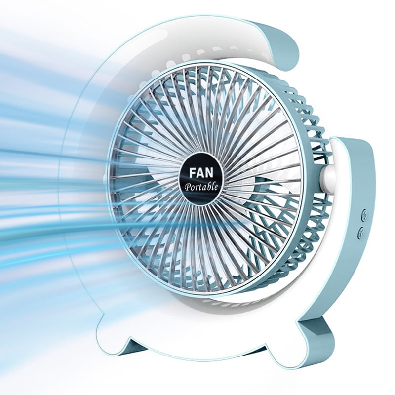 JELLOO USB Desk Fan for Kids Men Women 360 Degree Rotatable Desktop Fan Colorful Running Lights Cooling Fan Portable Fans Blow Cold Air With 3 Speeds Quiet for Outdoor Office