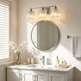 thumbnail image 2 of Deyidn Modern 3-Light Bathroom Vanity Light with Crystal Shades, 22 Inch Chrome Dimmable Light Fixture for Mirror, 2 of 9