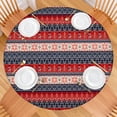 thumbnail image 2 of Red and Blue Christmas Knitted Pattern Round Fitted Tablecloth with Elastic Edge,Dining Table Cover Waterproof,Outdoor Round Tablecloth for Camping,Dining,Indoor and Outdoor, 2 of 7