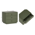 thumbnail image 3 of Liora Contemporary 28" Nightstand in Green (3-Drawer), 3 of 9