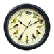 thumbnail image 4 of Reloj de pared con pájaro cantor, decoración de habitación, reloj de melodía versátil, funciona con pilas Negro 25cm, 4 of 9