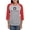 Heather/Red, variant on CafePress - Delta Tau Delta Black Stacked Signature Long Sleeve T Shirt - Womens Baseball Tee