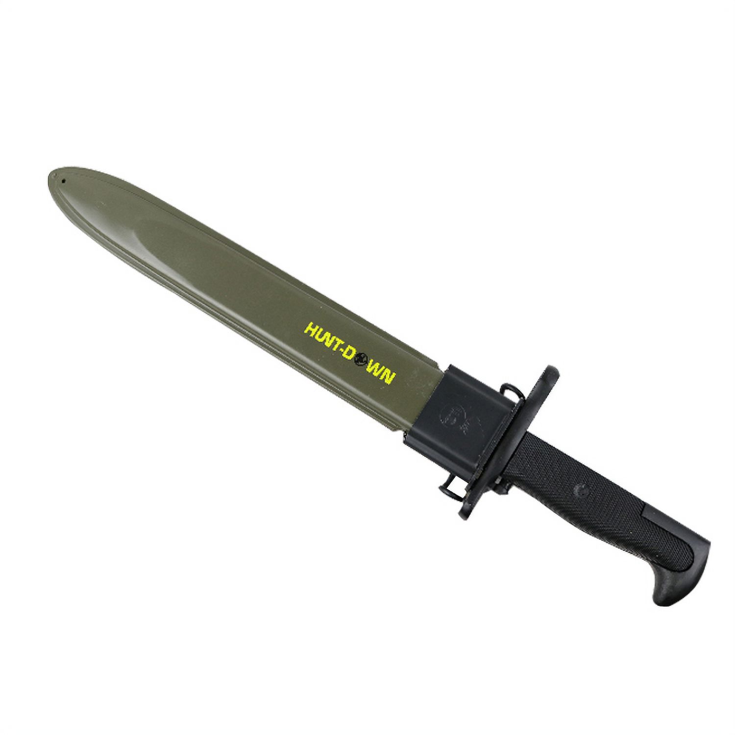 Hunt-Down 12" Black M1 1943 OL US Rifle Hunting Knife with Green Sheath
