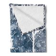 thumbnail image 2 of Christmas Soft Flannel Fleece Throw Blanket, Dreamy Display Deer Animal Poinsettia International Holiday Graphic, Cozy Plush for Indoor and Outdoor Use, 50" x 60", Blue and White, by Ambesonne, 2 of 5