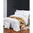 thumbnail image 3 of Xipuska Orange Plaid Fall Bed Runners for King Size Bed, Decorative Bed Throws for Foot of Bed, Thanksgiving Pumpkins Maple Leaf Turkey Bed Runner Sofa Throw Bedding Scarf Slipcover for Bedroom, 3 of 6