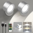 thumbnail image 1 of Luces de pared Lightbiz, 2 unidades, control remoto magnético recargable con LED, 1 of 6