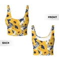 thumbnail image 5 of Lsque Blue Striped Sunflower Printed Women'S Sports Bra, Compression, Moisture Wicking, High-Impact Sports Bra For Women,Supportive sports bra-Medium, 5 of 9