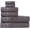 Gray, variant on HALLEY Turkish Towels Set (4 Pieces) 650 GSM Highly Absorbent Super Soft 100% Cotton - 1 Bath Towel 1 Hand Towel 2 Washcloths - White