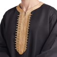 thumbnail image 3 of Robe Kaftan Longue pour Hommes Musulmans Saoudiens, Blouse, Thobe de Dubaï, Robe Noire, 3 of 3