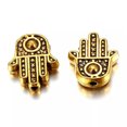 thumbnail image 2 of U8MO 100x Tibetan Alloy Hamsa Hand Metal Beads Carved Antique Gold Loose Spacers 12mm, 2 of 2