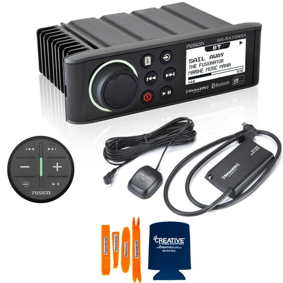 Fusion MS-RA70NSX, with SXV300V1 Sirius XM Tuner, and ARX70B Black Wireless Remote