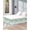 thumbnail image 4 of Sage Green Eucalyptus Leaf Bed Skirt Cal King 18 Inch Drop, Wrap Around Bed Skirts, Spring Leaves Botanical Elastic Bedskirt Pleated Bed Frame Cover Luxurious Dust Ruffle for Cal King Bed, 4 of 6