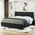 thumbnail image 5 of Homfa King 2 Drawer Bed Frame, Linen Upholstered Platform Bed with Adjustable Button Tufted Headboard, Dark Gray, 5 of 8