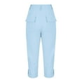 thumbnail image 7 of Womens Capri Pants with Pockets, Casual Summer Work Pants, Elastic Waist Cargo Capris for Women, Stretch Cropped Pants Lightweight Capris for Seniors Travel Gym, S-XXL, 7 of 7