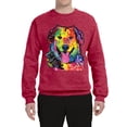 thumbnail image 3 of Smiling Dog | Colorful Neon Golden Retreiver | Dean Russo Art Animal Lover Unisex Crewneck Sweatshirt, Vintage Heather Red, Small, 3 of 6