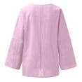 thumbnail image 5 of Yigetop Linen Shirts for Women Linen Shirts for Women 2025 Trendy Long Sleeve Summer Tops Casual Loose Tshirts Basic Tees Women's Linen Shirt Pink M, 5 of 5