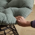 thumbnail image 6 of 36'' Swivel Papasan Chair with Cushion, Outdoor Indoor Rattan Reading Chair, 360° Round Lounge Chair with PE Wicker Frame, Cozy Bowl Accent Chair for Patio Porch Garden Deck Poolside, 6 of 9
