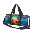 thumbnail image 1 of Balery Colorful Textured Chihuahua Bolsa de Gimnasio para Mujeres y Hombres, Bolsa de Viaje Impermeable, Bolsa de Fin de Semana con Compartimento para Zapatos y Bolsillo Húmedo, 1 of 6