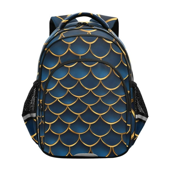 ALAZA 3d Dragon Scales Blue School Backpack Elementary Bag Bookbag Travel Rucksack