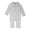 Light Gray Heather, variant on Honest Baby Clothing Baby Boy or Girl Gender Neutral Organic Cotton Center Front Snap Matelasse Coverall (Preemie-12 Months)