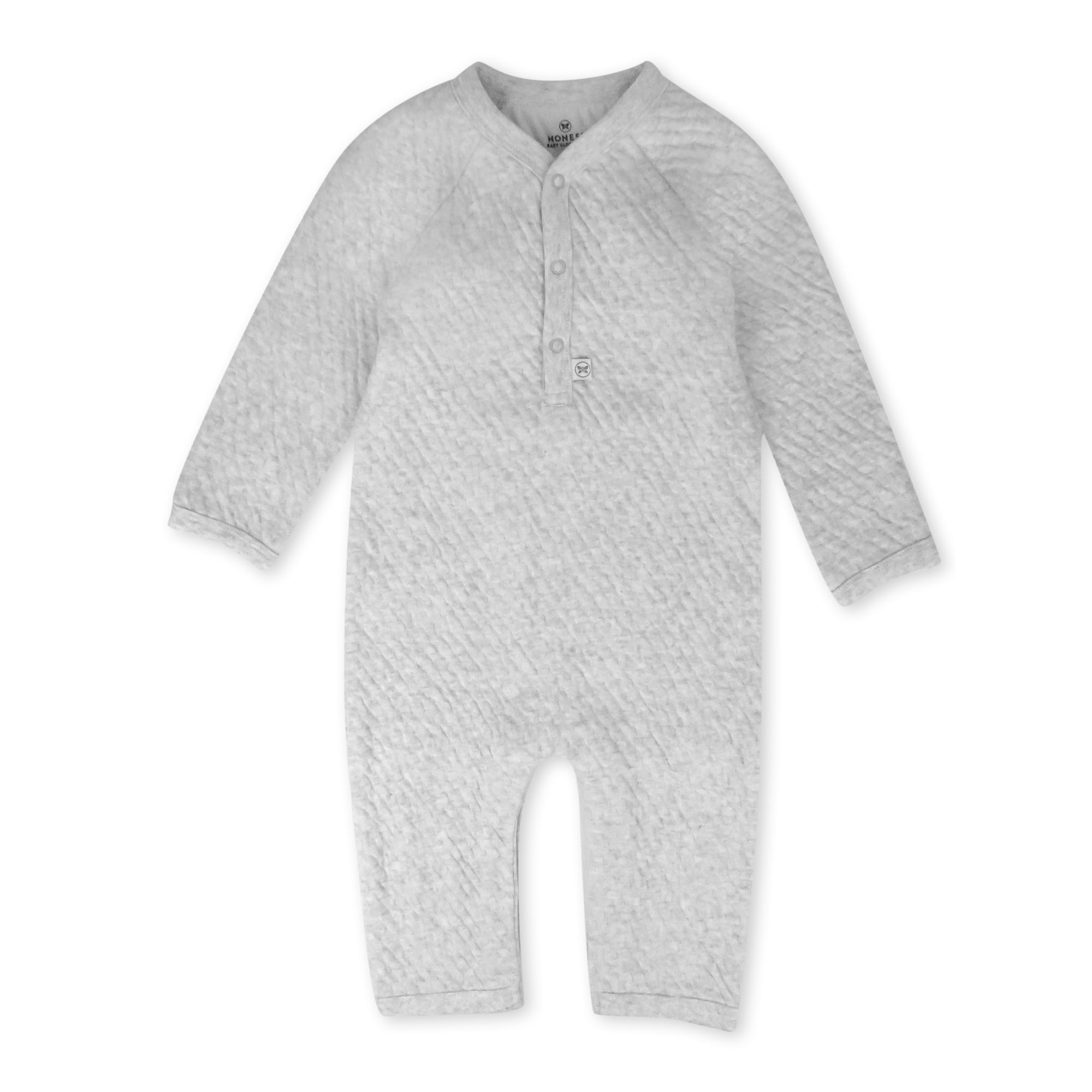 Honest Baby Clothing Baby Boy or Girl Gender Neutral Organic Cotton Center Front Snap Matelasse Coverall, Preemie-24 Months