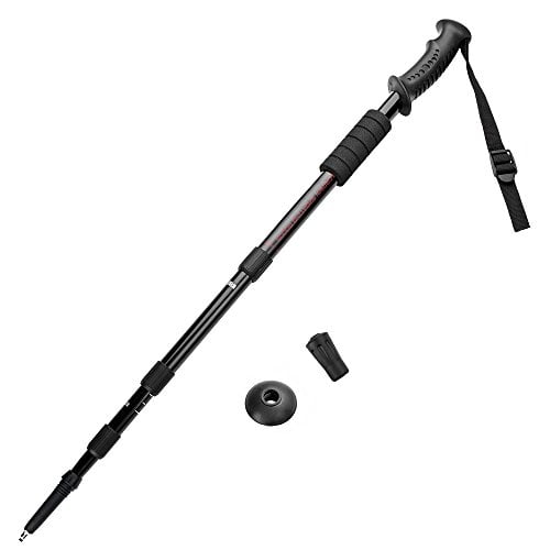 Crown Sporting Goods Shock-Resistant Adjustable Trekking Pole and Hiking Staff Multi-Colored by Crown Sporting Goods