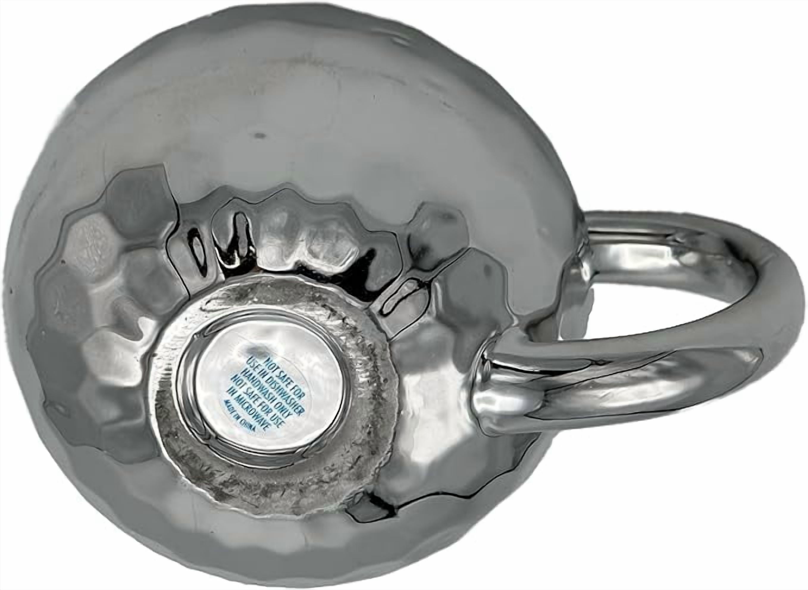 Island Dogs 22 oz Giant Disco Ball Ceramic Coffee Mug – Metallic Silver Mirror Ball Mug, Funny Gag Gift for Coffee Lovers, Unique Kitchen Accessory, Perfect for Parties or Daily Use