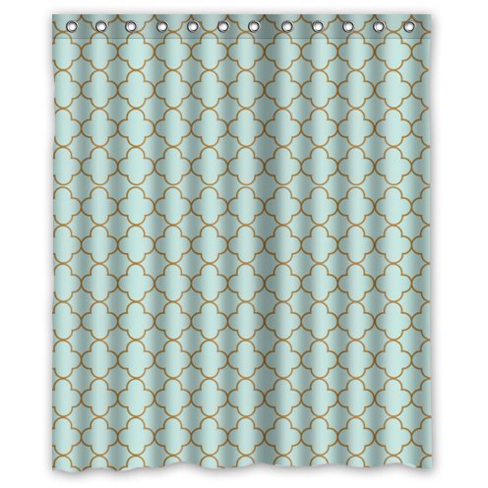 MOHome Quatrefoil light green Shower Curtain Waterproof Polyester Fabric Shower Curtain Size