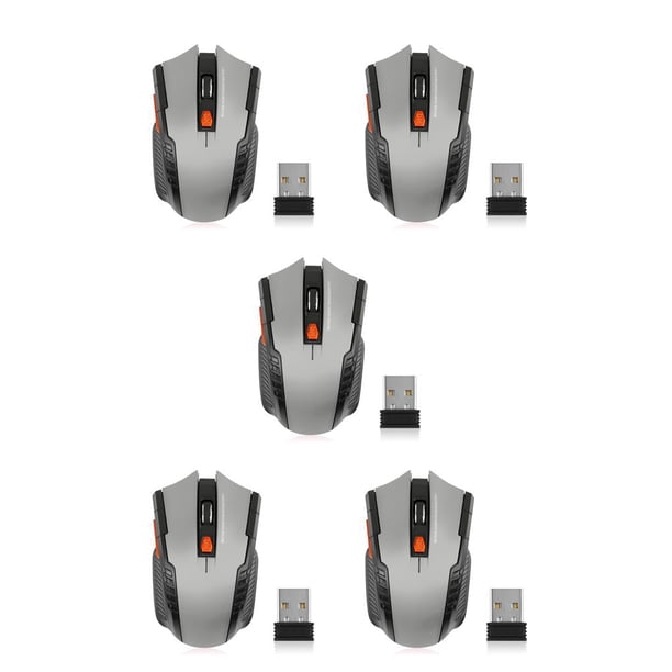 Sidaley Ratón óptico inalámbrico de baja latencia, 6 teclas, ratón para computadora de juegos, gris Type1 NO1