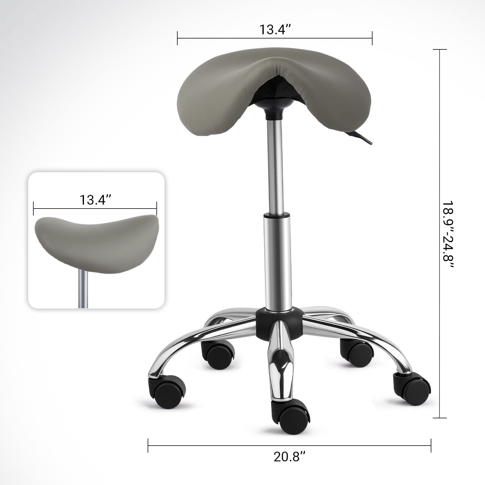 Ktaxon Swivel Salon Stool Chair, 400LBS Adjustable Hydraulic Rolling Stool, Ergonomic Bar Stool, Gray