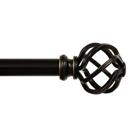 - Lumino 1 Inch Oil Rubbed Bronze Prima Cage, Single Curtain Rod Set, 42-120