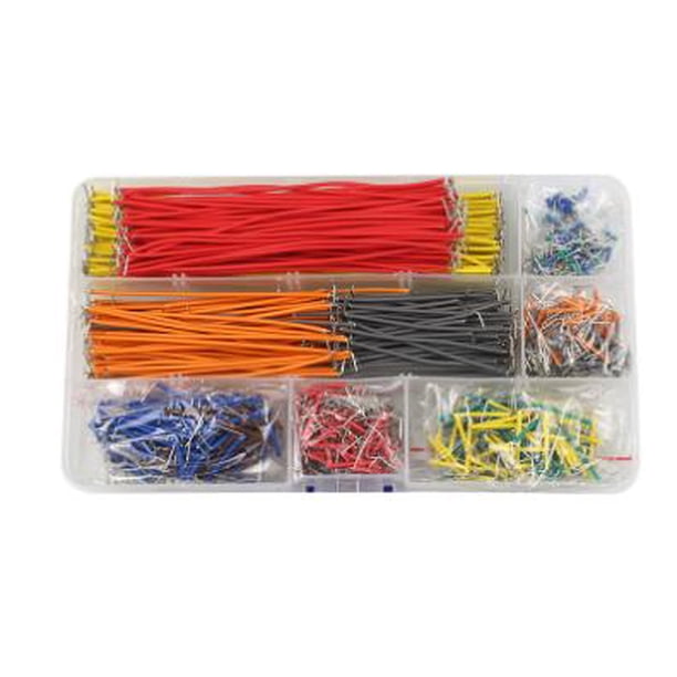 BRIGHTFUFU Kit de 840 cables puente para placa de pruebas, cables puente flexibles de varios tamaños para prototipos de PCB, proyectos electrónicos de bricolaje y placas de circuito.