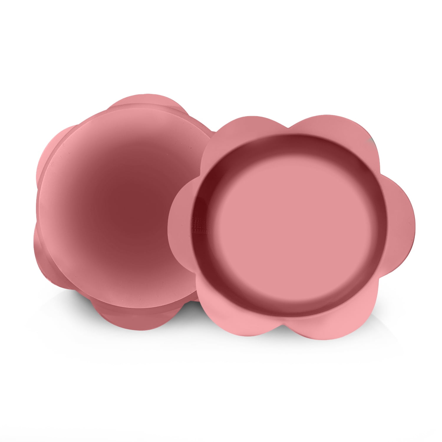 P.T. Supply Co. Pink Small Flower-Shaped Silicone Pet Bowl with Non-Slip Suction Base