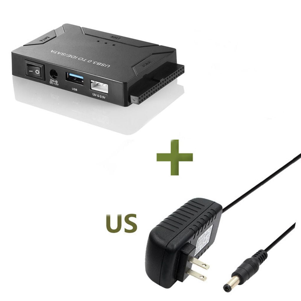 USB 3.0 to SATA IDE Adapter for 2.5" 3.5" SDD HDD Hard Drives with 12V/2A Power 