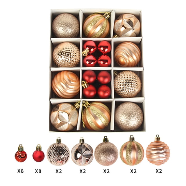 Christmas Decorations Christmas Ball Gift Box Set Christmas Tree Pendant 3Cm6Cm/26Pcs