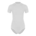 thumbnail image 3 of Yeahdor Mens One Piece Short Sleeve Bodysuit Pajamas Press Button Crotch Romper T-Shirt Nightwear White XXL, 3 of 7