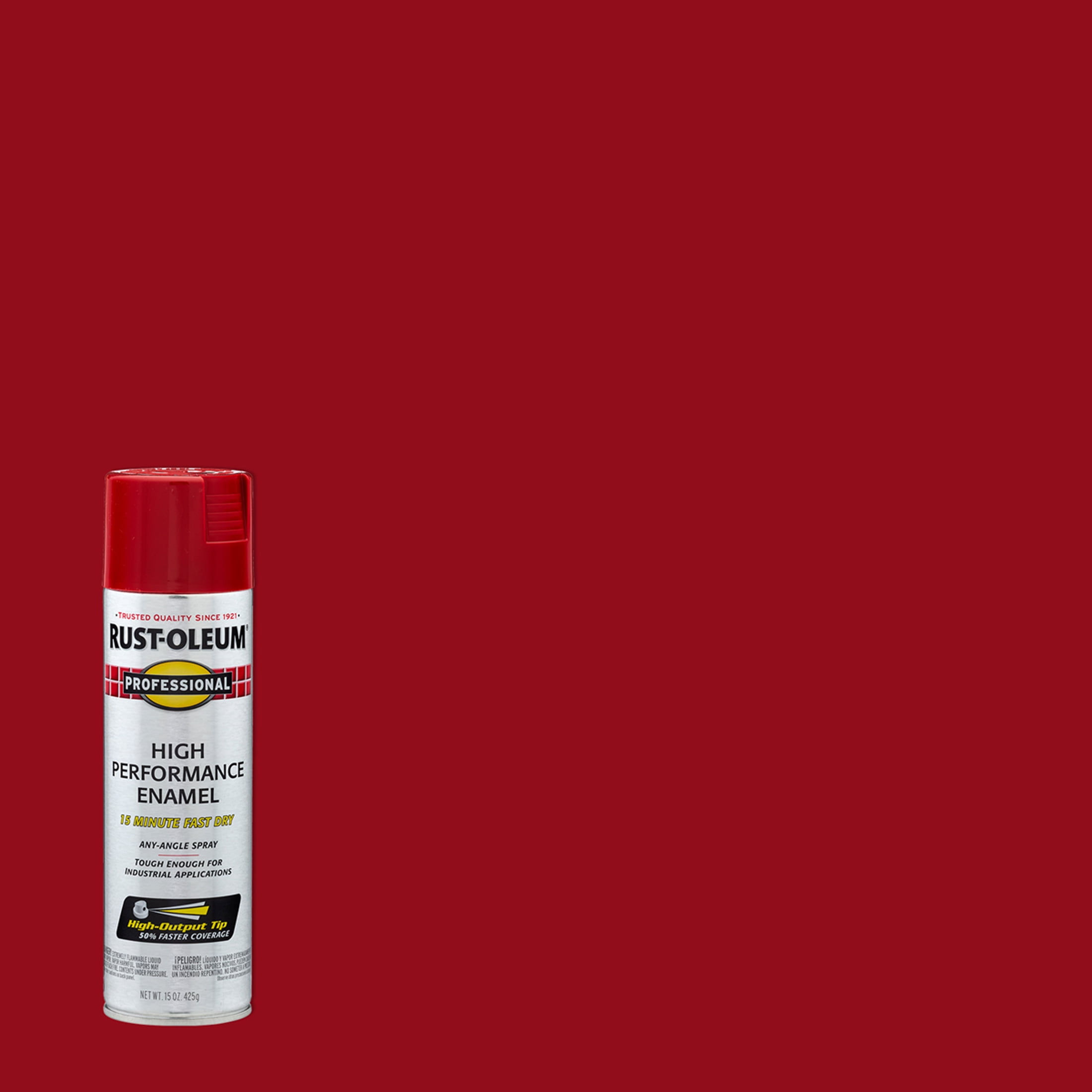 (12 pack) 6 Pack, Safety Red, Rust-Oleum Professional High Performance Gloss Enamel Spray Paint-7564838, 15 oz